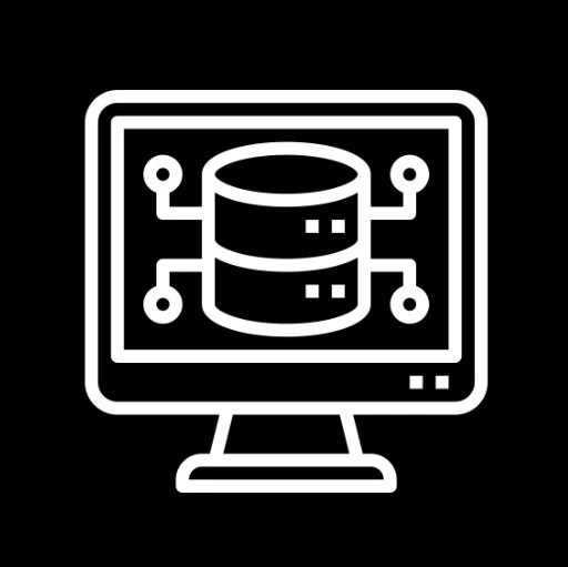 White outline icon of Database Installation